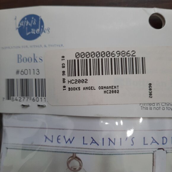 Laini's Ladies Adornments for the Home: Books Angel Ornament - Picture 6 of 7